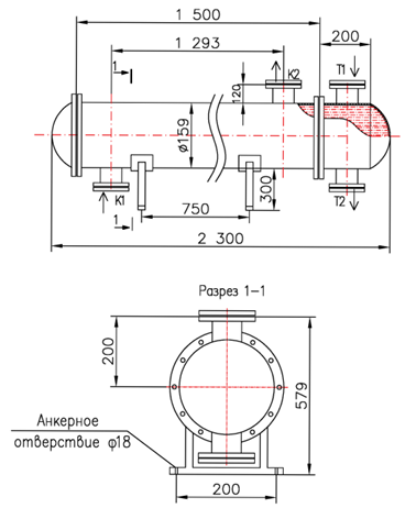 Кожухотрубный теплообменник КС 150-1,5-8×0,8-4,5, Ру40, AISI 321 купить на TEPLOOBMENNIC.KZ