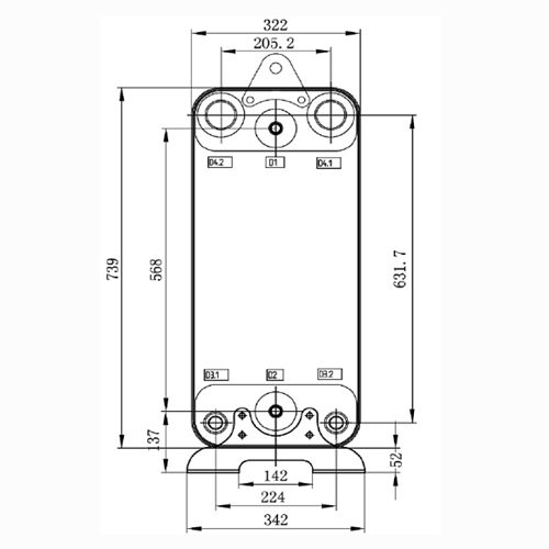 Паяный теплообменник HBL210D купить на TEPLOOBMENNIC.KZ