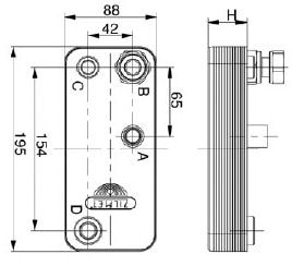 Габаритный чертёж Zilmet ZB 195