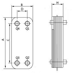 Пластинчатый теплообменник BOWA B3-105
