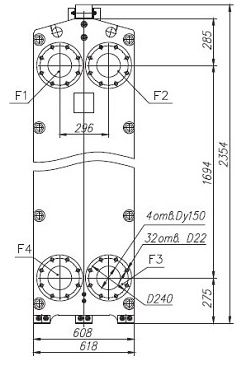 Габаритный чертёж ТПлР S96 IS.01.