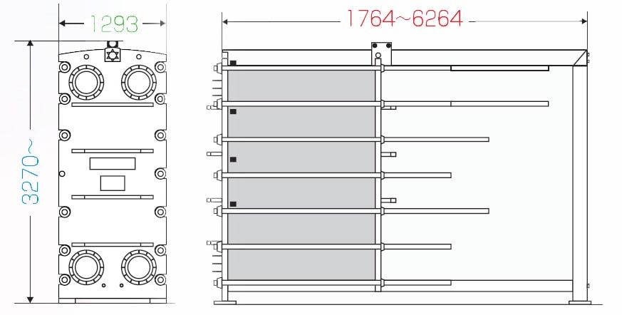 Габаритные размеры пластинчатого теплообменника Анвитэк ATX-90