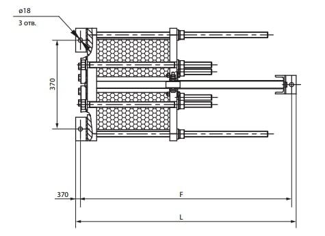 Чертёж теплообменника Danfoss XGF100-034L вид сверху