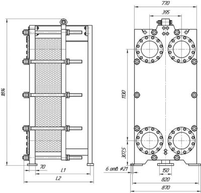 Пластинчатый теплообменник ЭТРА ЭТ-070 | Интернет-магазин TEPLOOBMENNIC.KZ